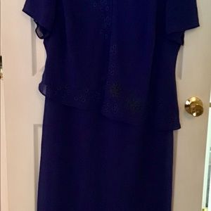 Positive Attitude Dresses - Blueberry Dress With Asymmetric Attached Cover Positive Attitude Dresses - Blueberry Dress With Asymmetric Attached Cover